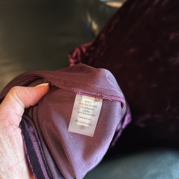 Calvin Klein Crushed Velvet Maxi Evening Gown Womens 14 Purple Festive Party - Picture 11 of 11